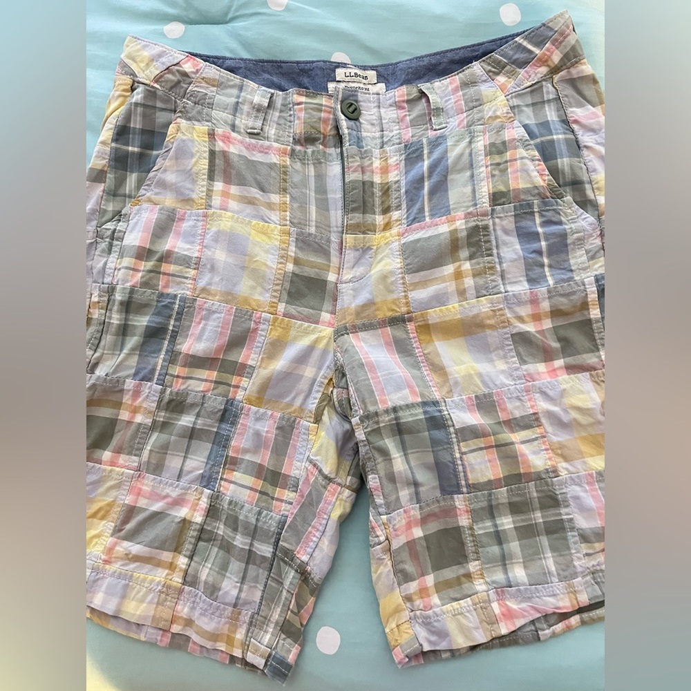 LLBEAN Women's Lakewashed Chino Shorts Patchwork SIZE8 favorite fit